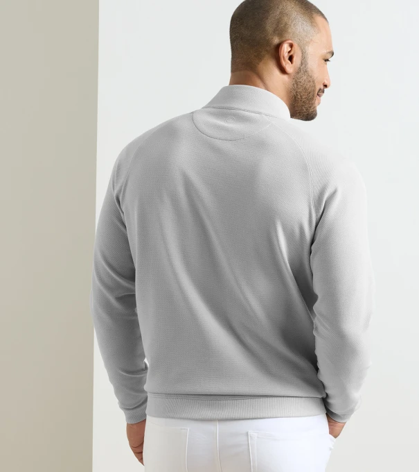 Cradle Piqu&eacute; Performance Full-Zip in British Grey