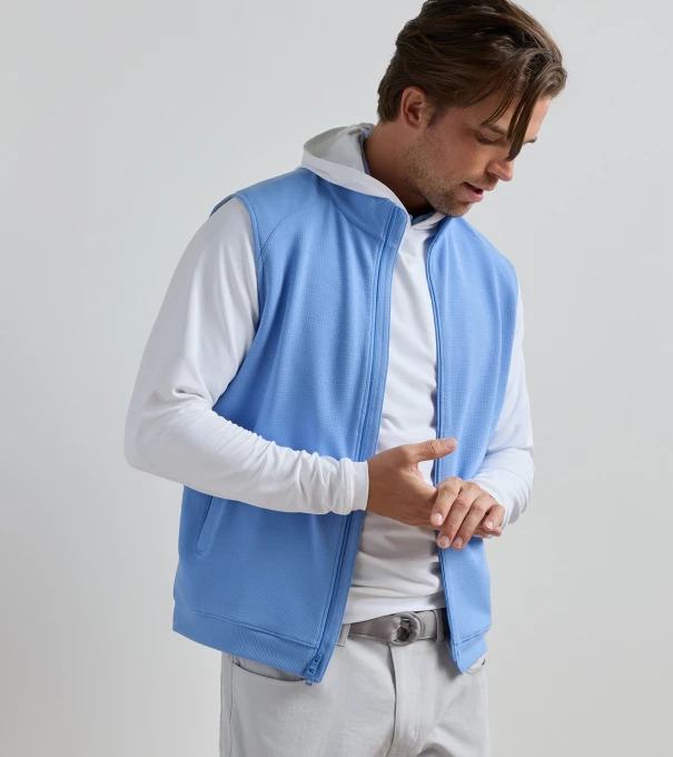Cradle Piqu&eacute; Performance Full-Zip Vest in BLUEBIRD