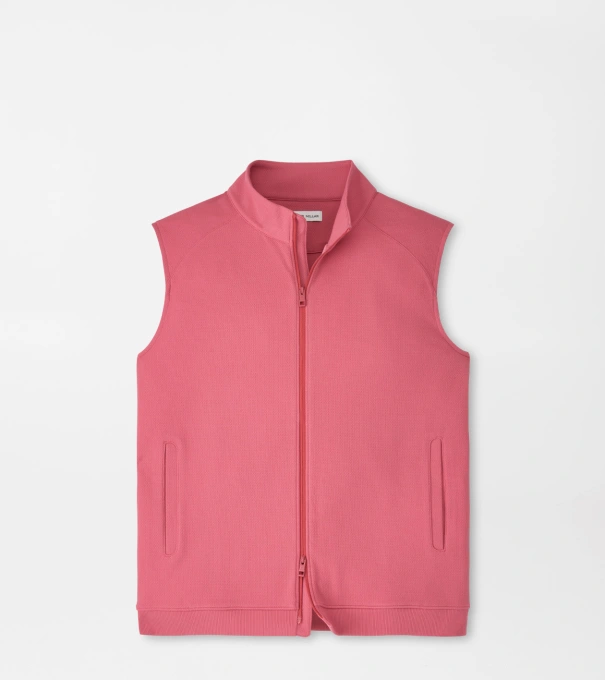 Cradle Piqu&eacute; Performance Full-Zip Gilet in Chili Red