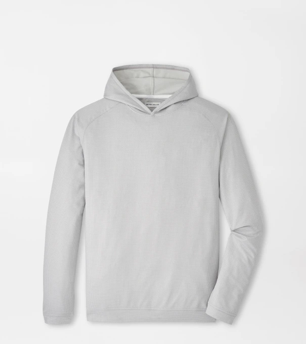 Pine Houndstooth Performance Hoodie in Gale Grey
