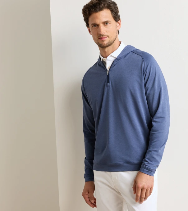 Pine Performance Quarter-Zip Hoodie in Navy