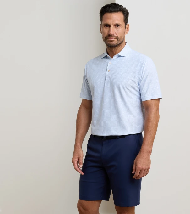 Grant Performance Mesh Polo in Stream Blue