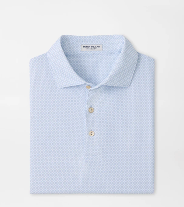 Grant Performance Mesh Polo in Stream Blue