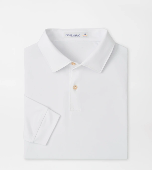 Featherweight Long-Sleeve Performance Polo in White