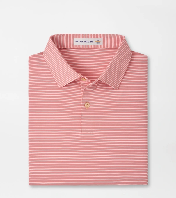 Featherweight Stripe Performance Polo in VENETIAN PINK