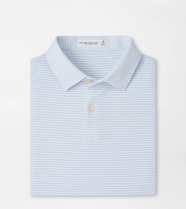 Featherweight Stripe Performance Polo in White