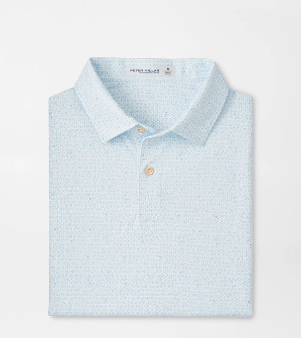 Featherweight Hoops Performance Polo in White