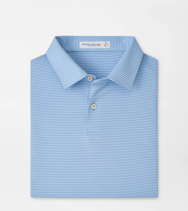 Featherweight Market Stripe Performance Polo in BLUEBIRD