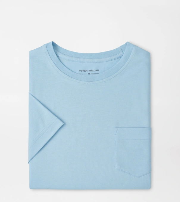 Crown Comfort Short-Sleeve Pocket Tee in Stream Blue