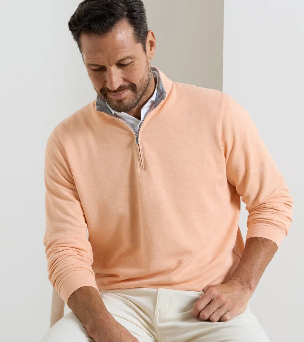 Crown Comfort Quarter-Zip Pullover in COSMIC PEACH