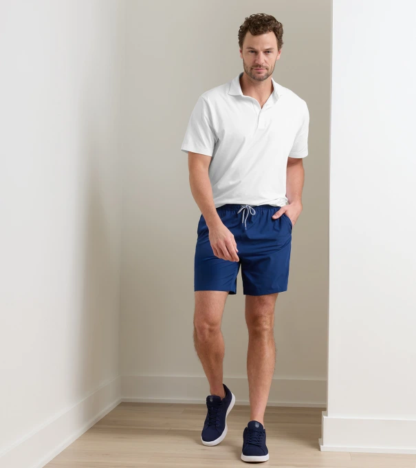 Crown Swim Trunk in Atlantic Blue