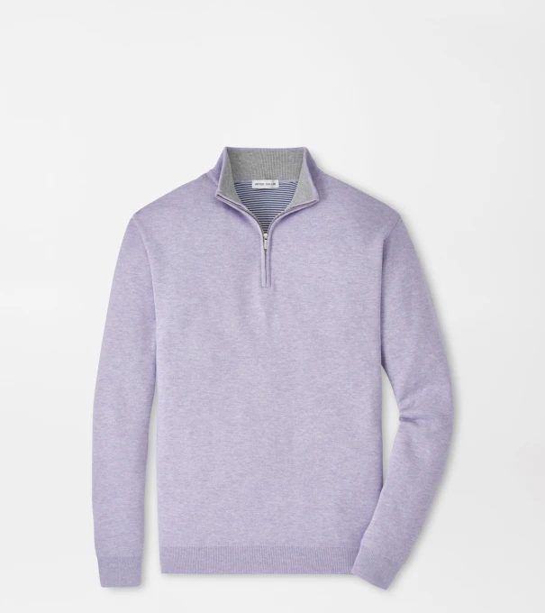Coolspun Lite Cotton Quarter-Zip Sweater in LIGHT VIOLET