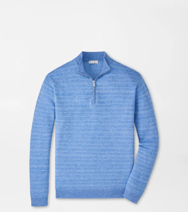 Saratoga Striped Quarter-Zip Sweater in BLUEBIRD