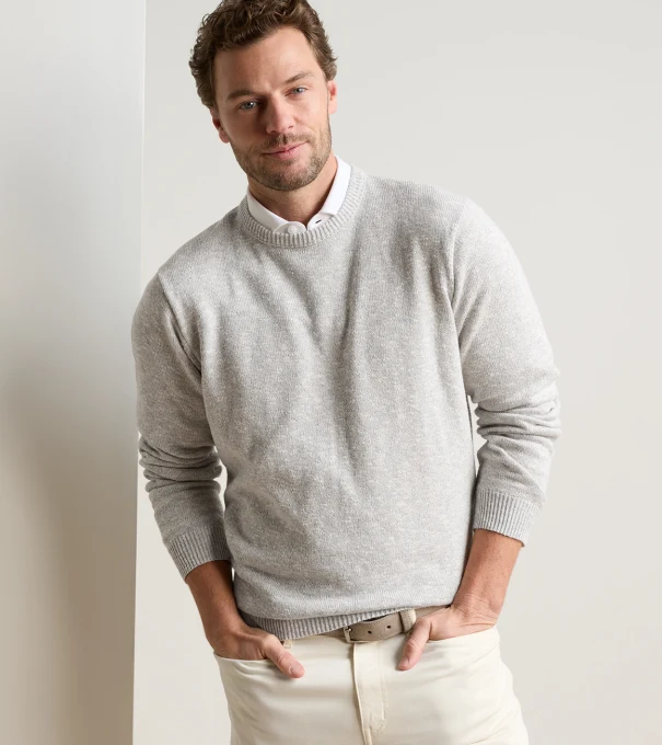 Montauk Crewneck Sweater in Gale Grey