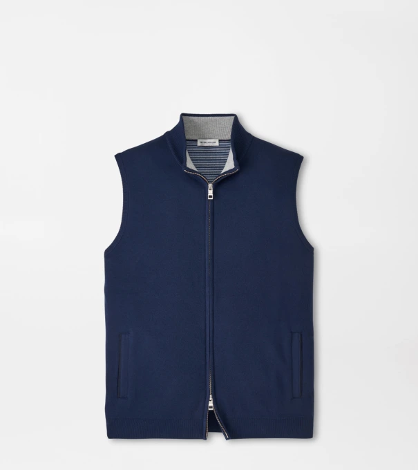Coolspun Lite Full-Zip Sweater Vest in Navy