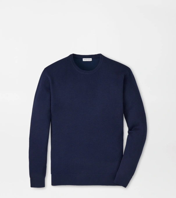 Coolspun Lite Textured Crewneck Jumper in Navy