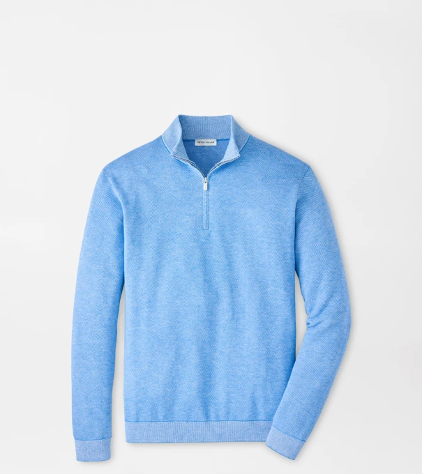 Coolspun Lite Birdseye Quarter Zip Sweater in BLUEBIRD