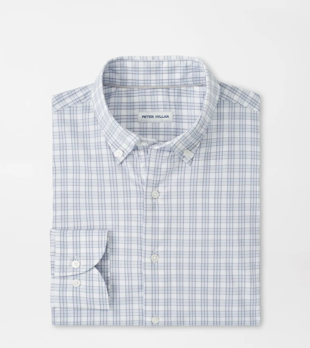 Douglas Crown Lite Cotton-Stretch Shirt in Gale Grey
