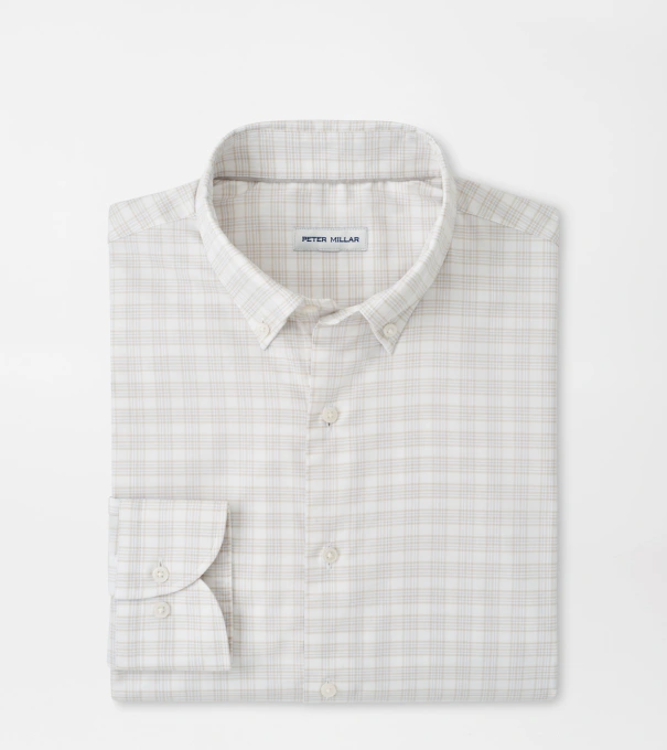 Douglas Crown Lite Cotton-Stretch Sport Shirt in TRUFFLE