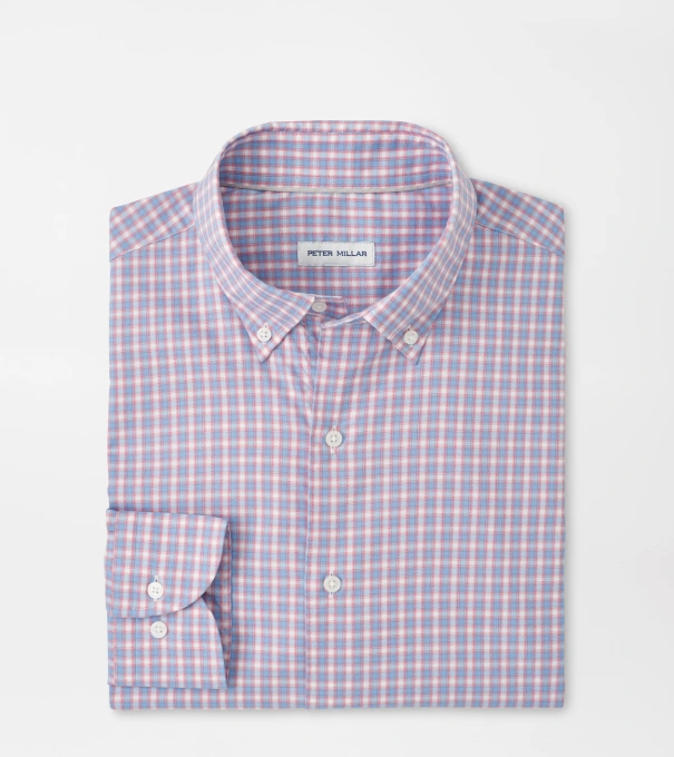 Felix Crown Lite Cotton-Stretch Sport Shirt in Chili Red