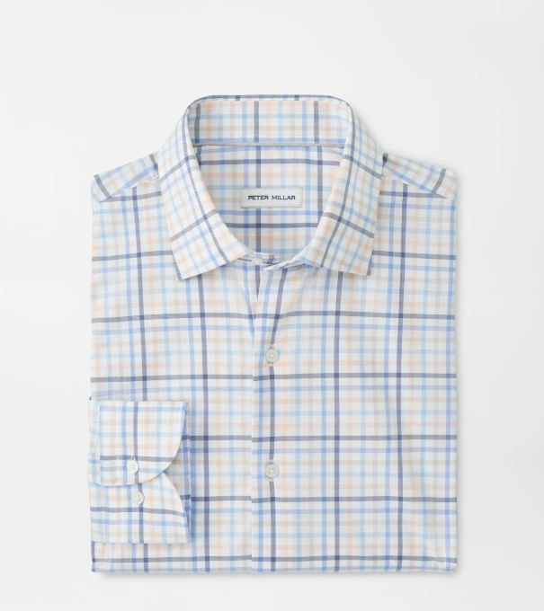 Warren Crown Lite Cotton-Stretch Sport Shirt in Navy