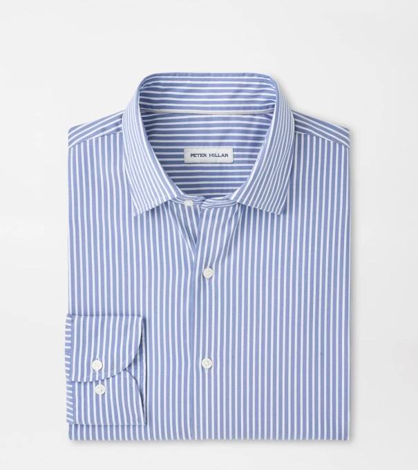 Langley Crown Lite Cotton-Stretch Shirt in Windsor Blue