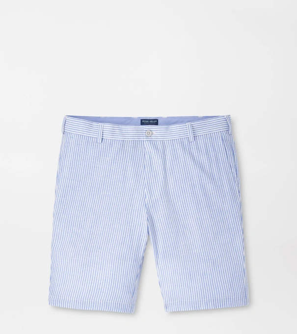 Surge Linen-Blend Stripe Performance Short in Dusk Blue
