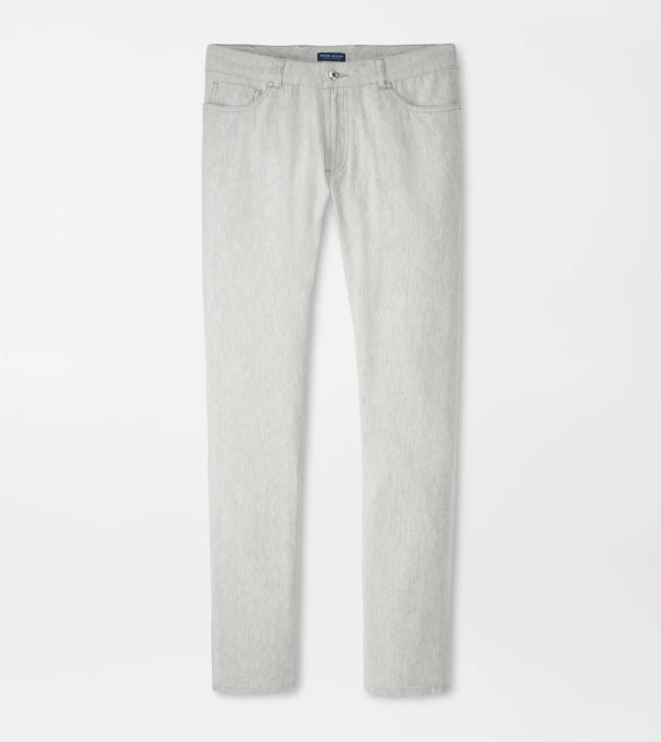 Hampton Twill Five Pocket Trouser in British Grey
