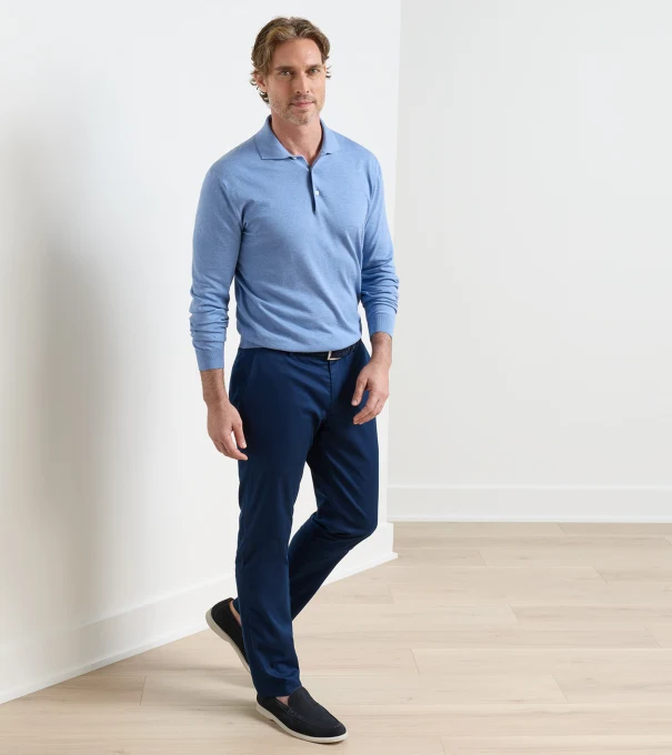 Mariner Sea Island Flat Front Chino in Navy