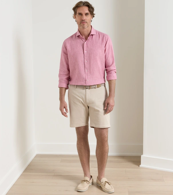Andrews Flat-Front Short in TRUFFLE