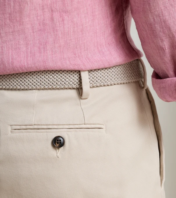 Andrews Flat-Front Short in TRUFFLE