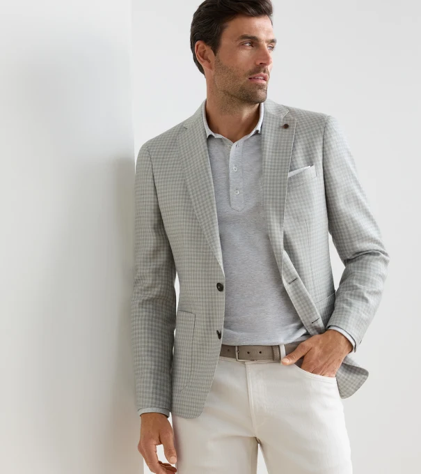 Montgomery Gingham Soft Jacket in Gale Grey