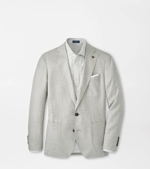 Montgomery Gingham Blazer in Gale Grey