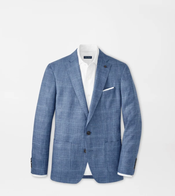Reynolds Plaid Blazer in Dusk Blue