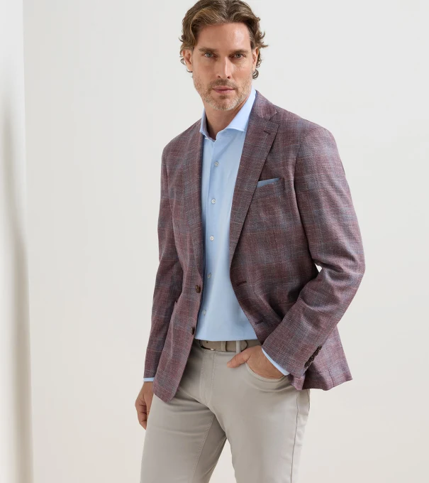 Gafton Plaid Soft Jacket in PURPLE FIG