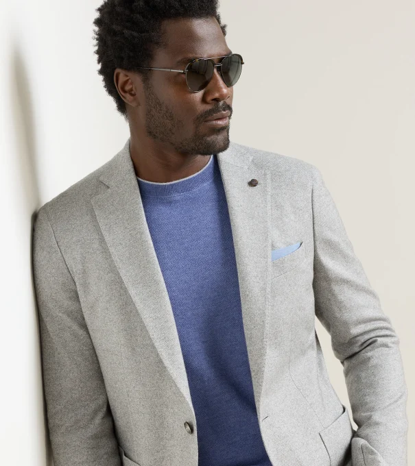 Lancaster Knit Soft Jacket in Gale Grey