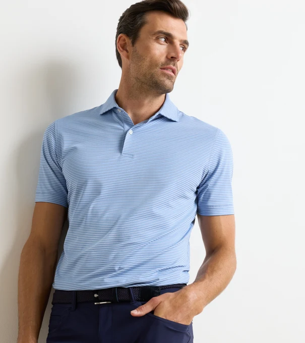 Ballad Performance Jersey Polo in IRIS MIST