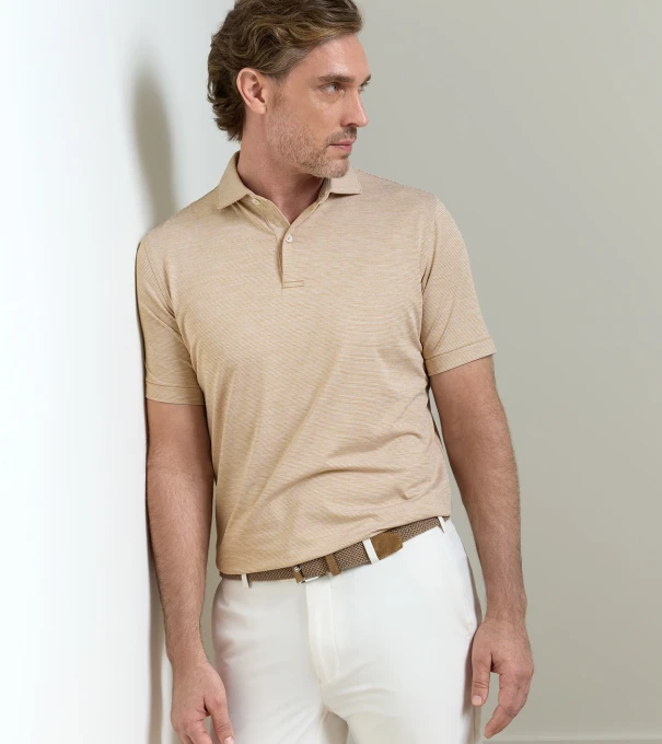 Treble Performance Jersey Polo in SUMMER DUNES