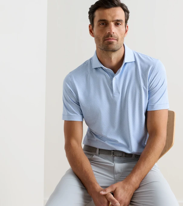 Mayfield Performance Jersey Polo in IRIS MIST