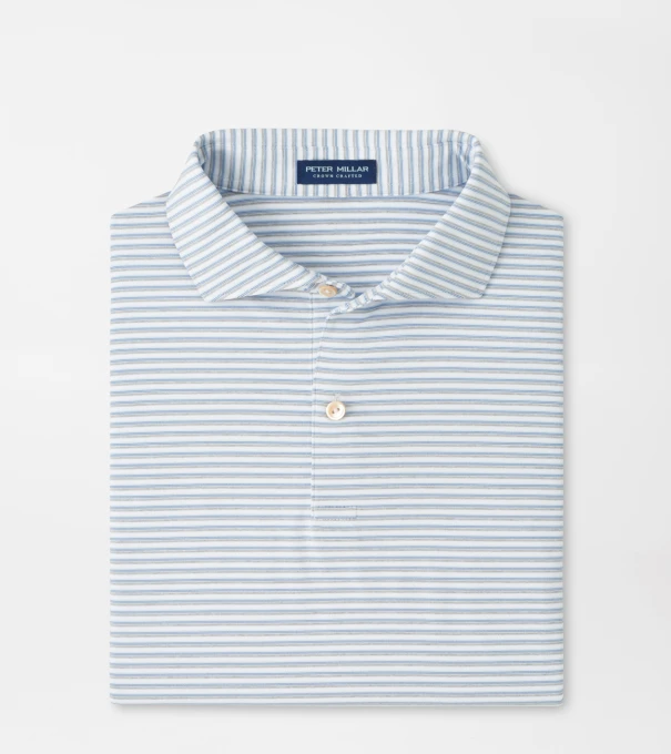Echo Performance Jersey Polo in White/Gale Grey
