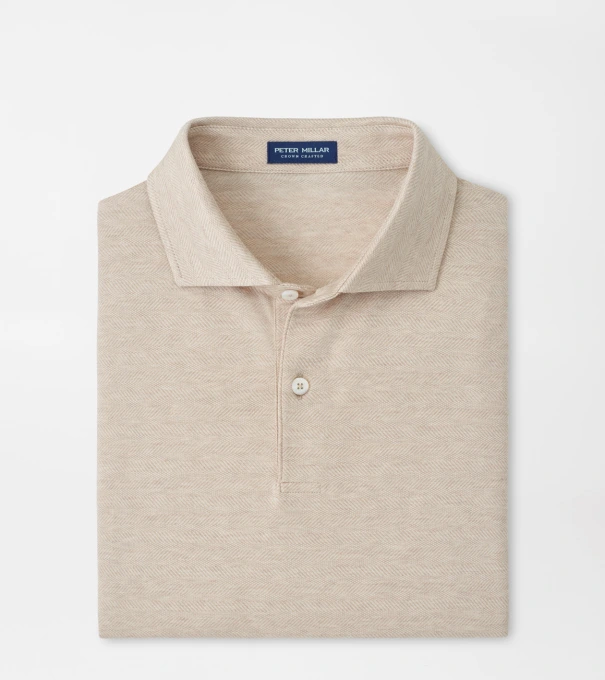 Excursionist Flex Herringbone Knit Polo in TRUFFLE