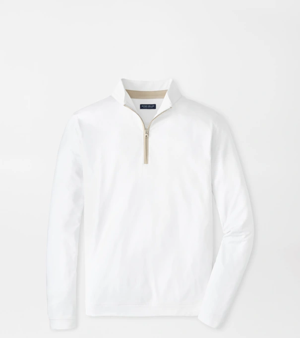 Albatross Cotton-Blend Piqu&eacute; Quarter-Zip in White