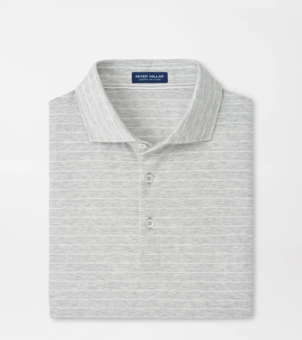 Excursionist Flex Striped Polo in British Grey