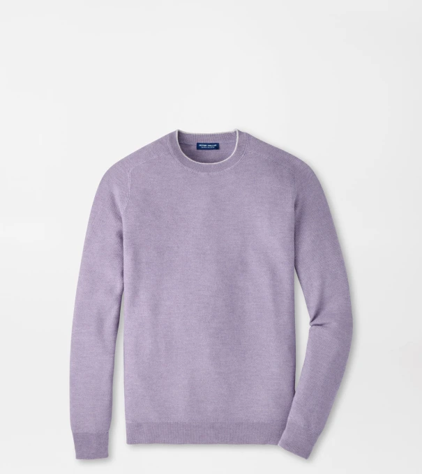 Voyager Cashmere-Silk Saddle Shoulder Crew in PURPLE FIG