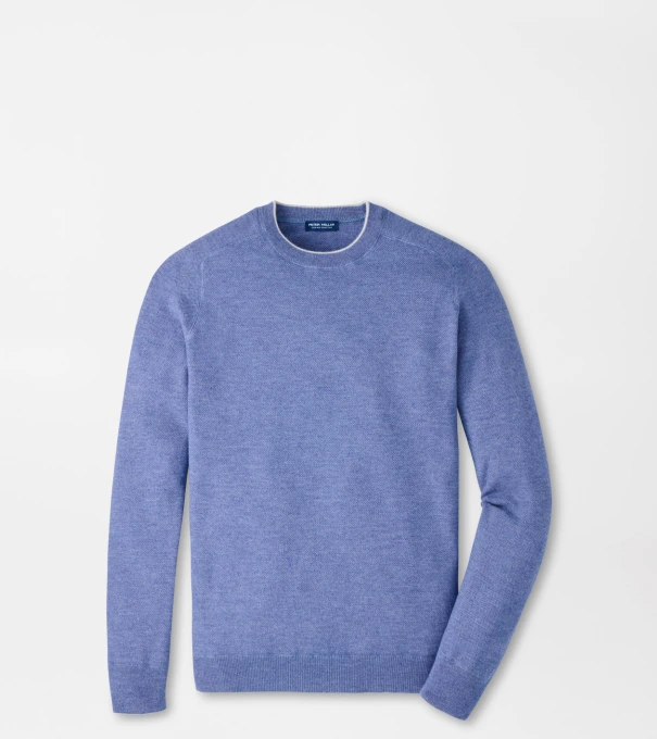 Voyager Cashmere-Silk Saddle Shoulder Crew in STORM