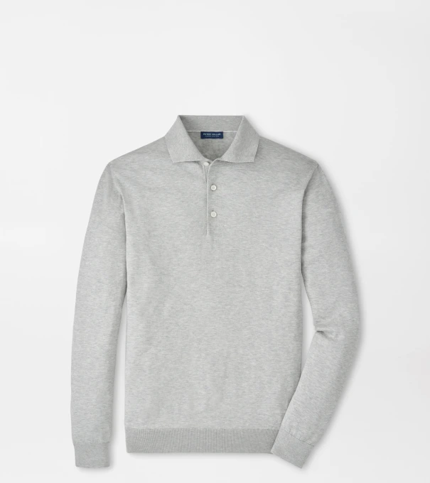 Mariner Sea Island Cotton Sweater Polo in British Grey