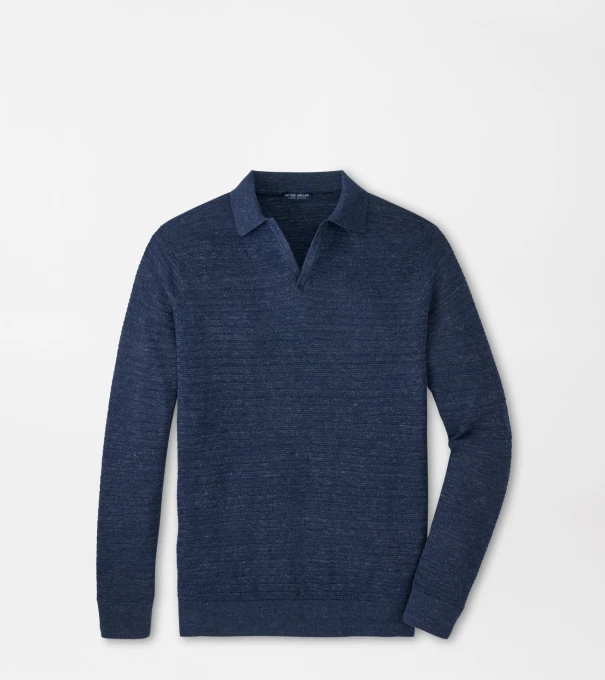 Rhodes Riviera Collar Sweater in Navy