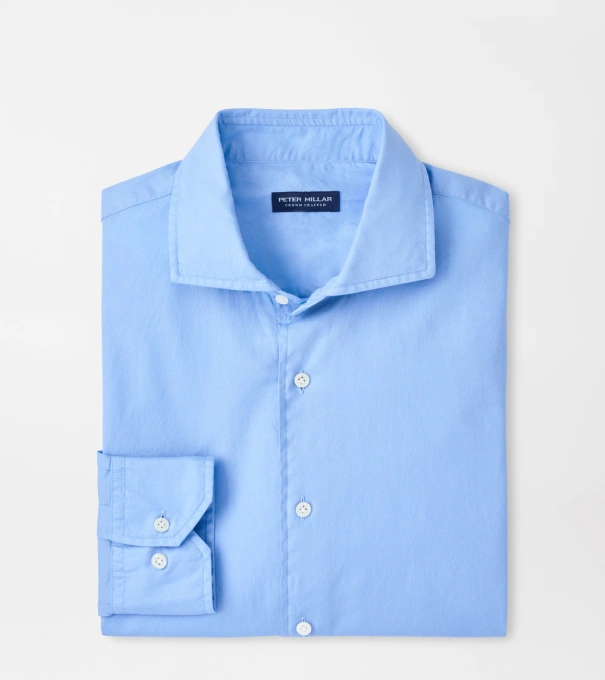Journeyman Cotton Sport Shirt in Blue Frost
