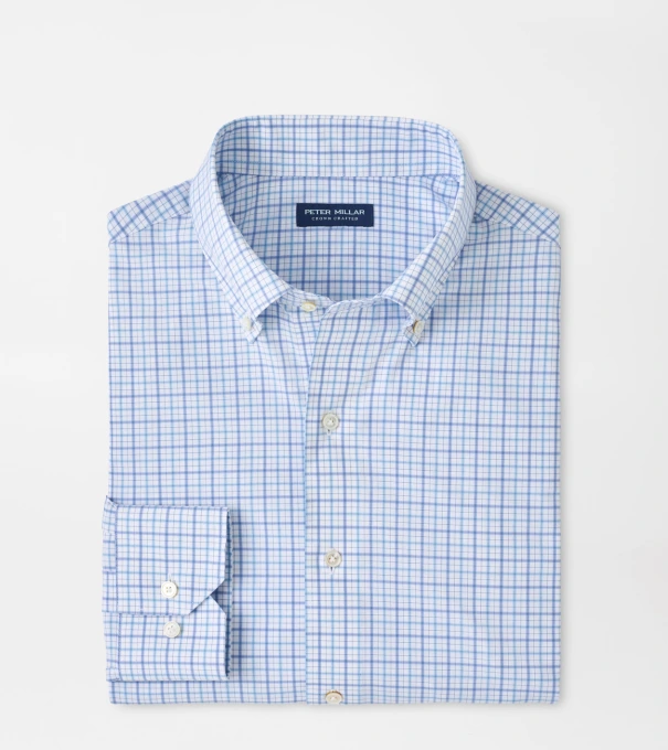 Canal Performance Poplin Sport Shirt in Blue Frost