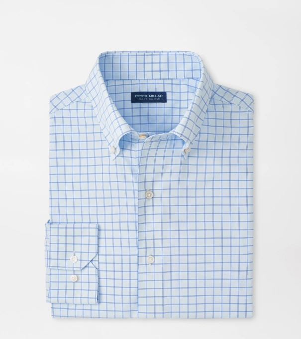 Rampart Performance Poplin Sport Shirt in BLUE BRISK